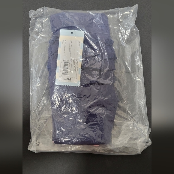 Size 0-3 Months | Cat & Jack Baby Girl Blue And Pink Tights - Picture 8 of 8